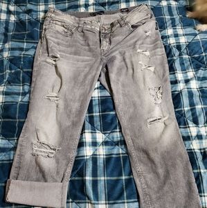Silver cropped jeans 18